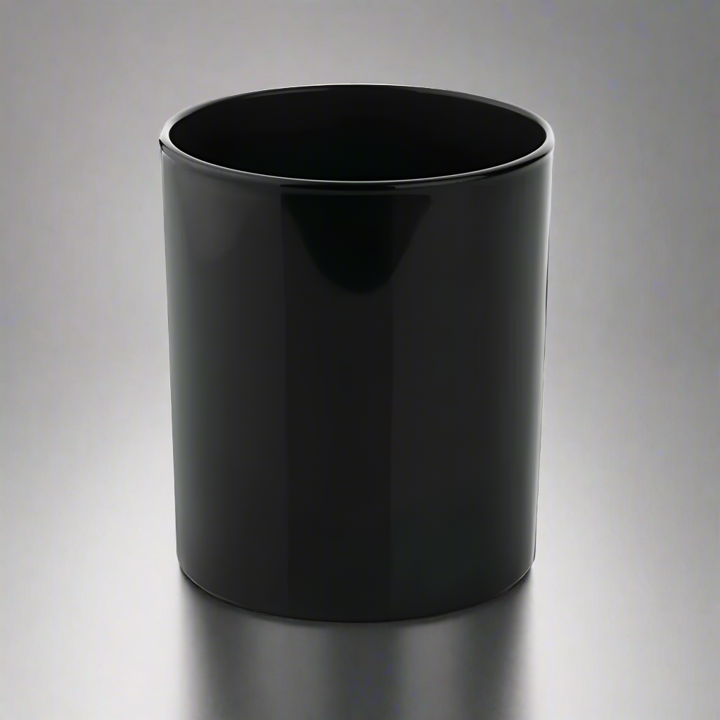 Candle Jar - Gloss Black Classic Italian Glass 30cl