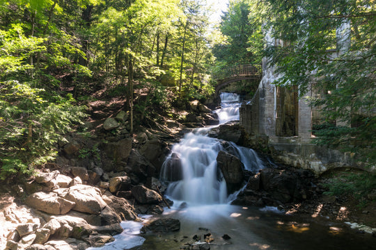 Calming mood by waterfall