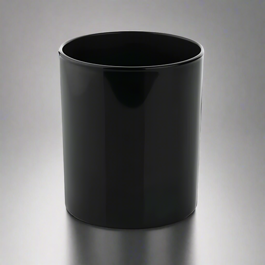 Candle Jar - Gloss Black Classic Italian Glass 30cl