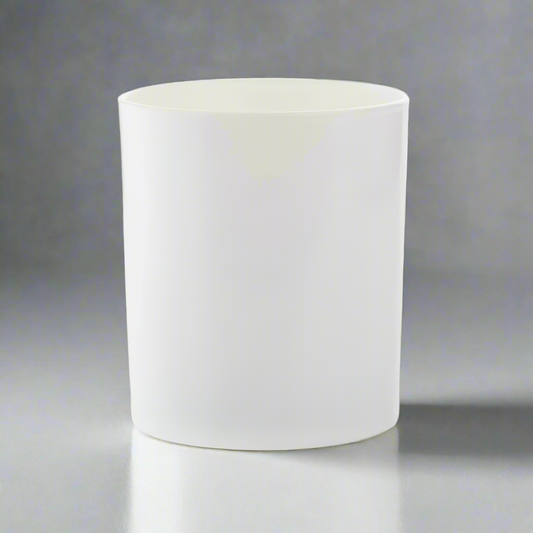 30cl Gloss White Italian Glass Candle Jar