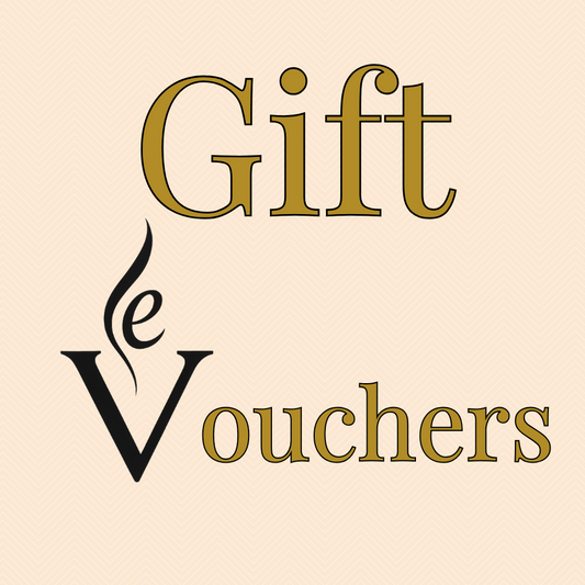 Gift vouchers text on a beige background