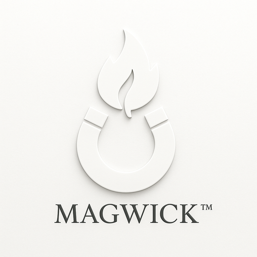 Magwick logo with a stylized design on a white background